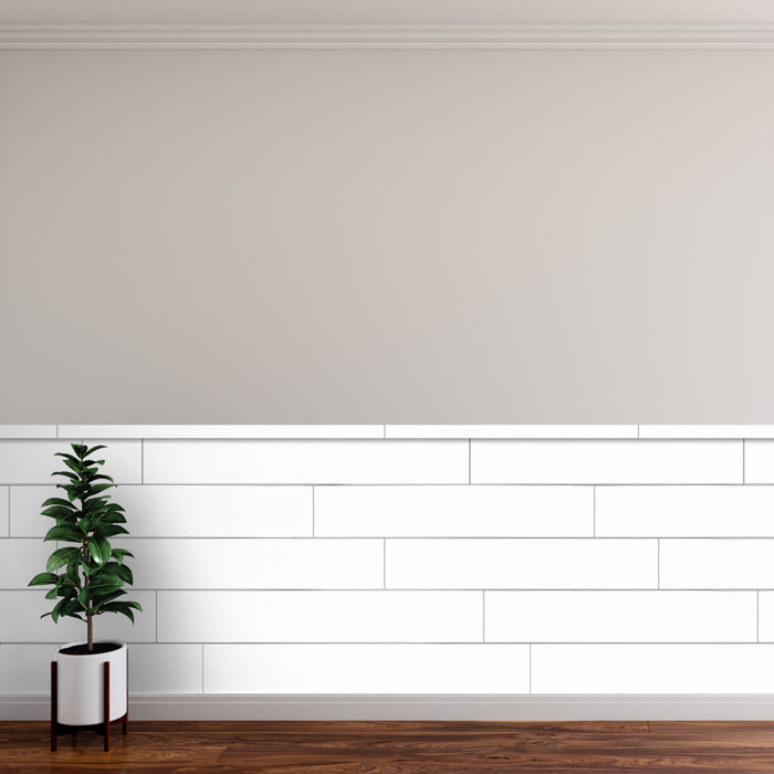 Novogratz 7.44" x 47" Peel and Stick Vinyl Wall Panelling in White